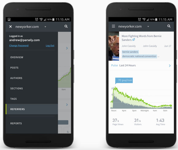 Parsely on mobile