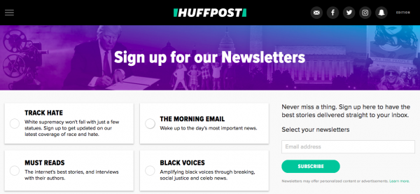 HuffPost newsletters