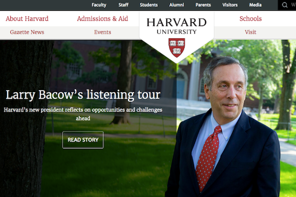 Harvard University homepage