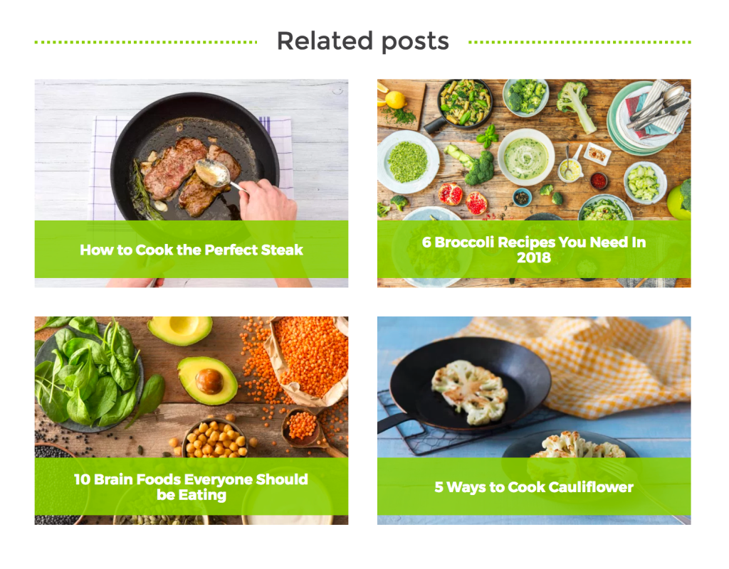 HelloFresh's related content section