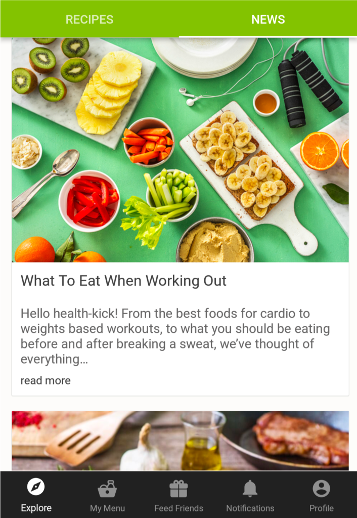 HelloFresh's content recipe app